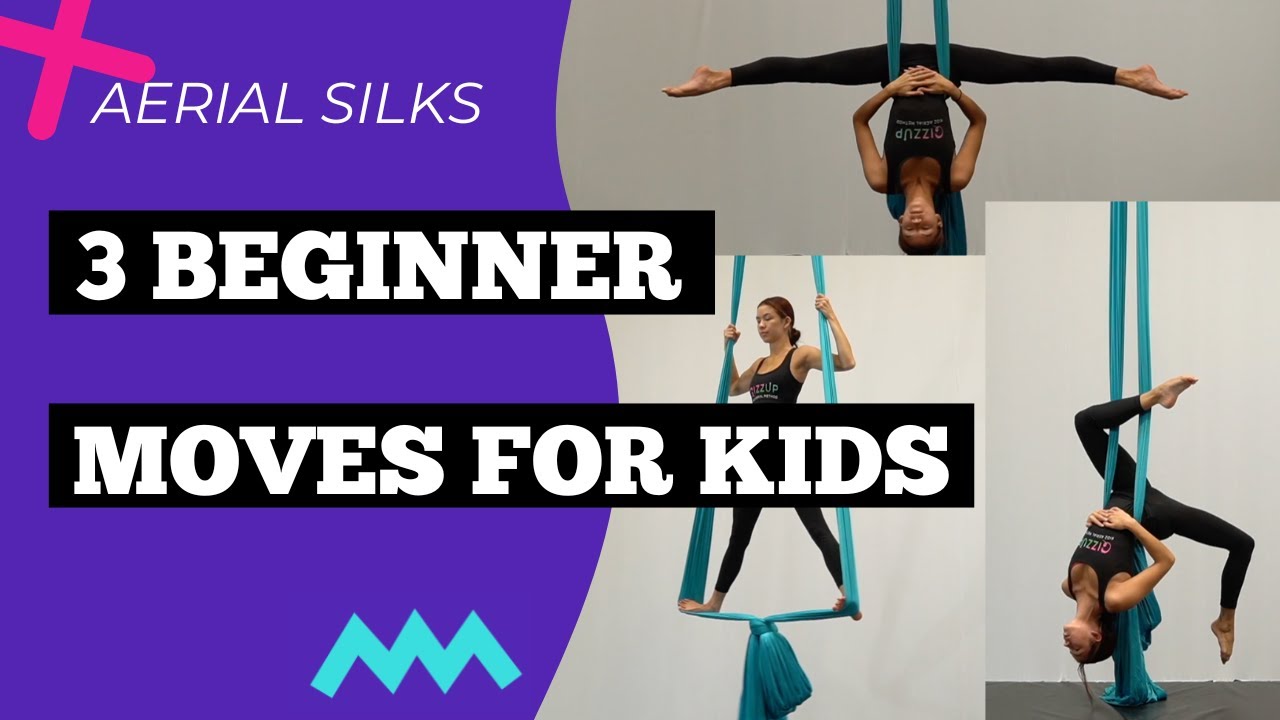 3 Easy BEGINNER Aerial Silks Moves for KIDS AerialFitness